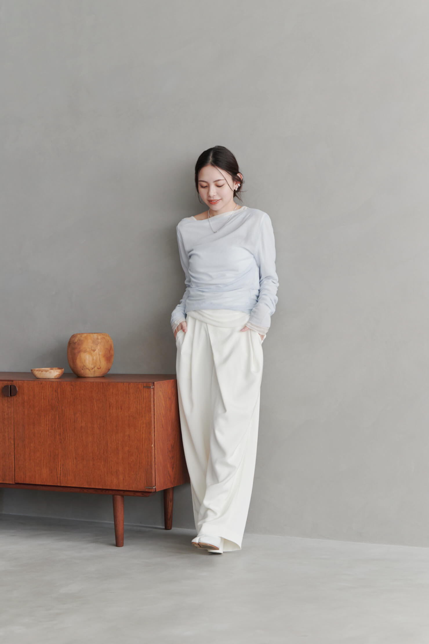 5Days style sheer gather tops by macoto