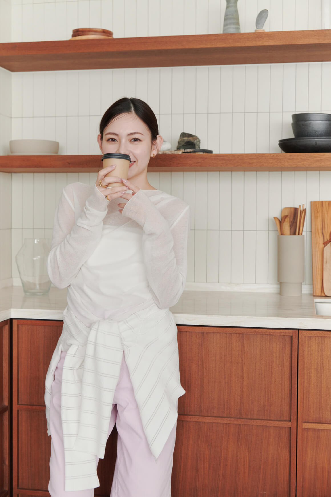5Days style sheer gather tops by macoto