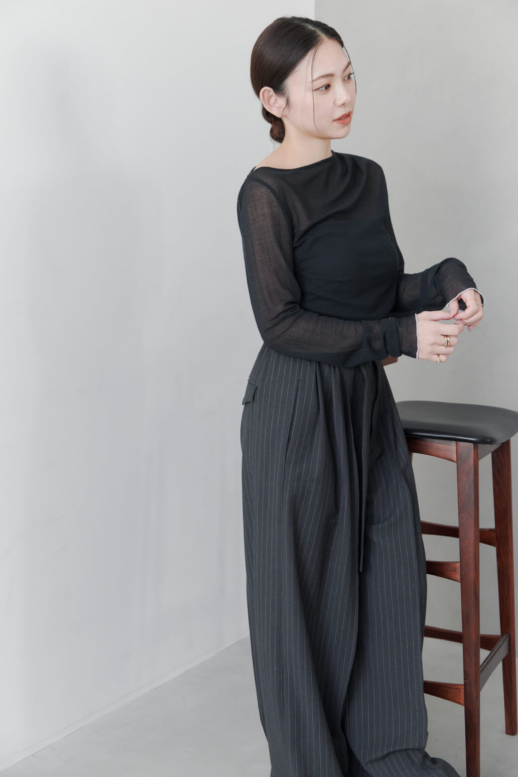 5Days style sheer gather tops by macoto