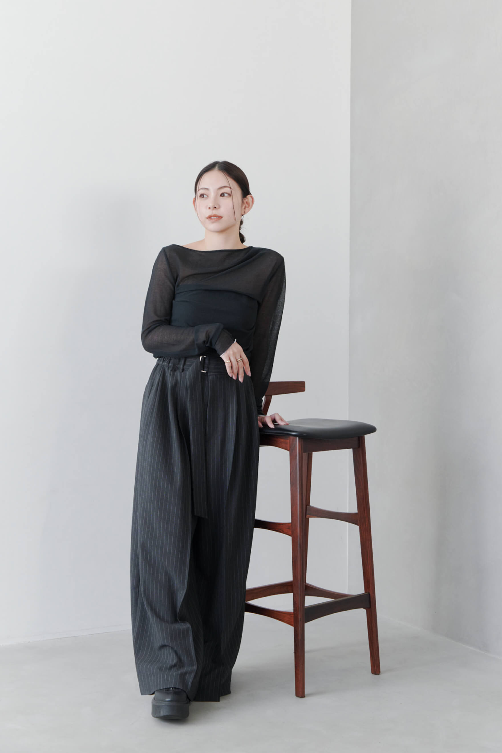5Days style sheer gather tops by macoto