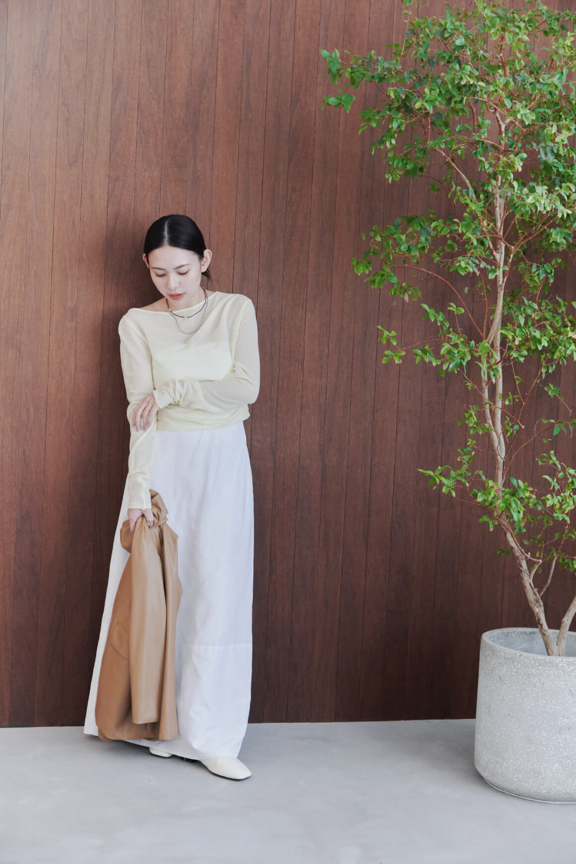5Days style sheer gather tops by macoto