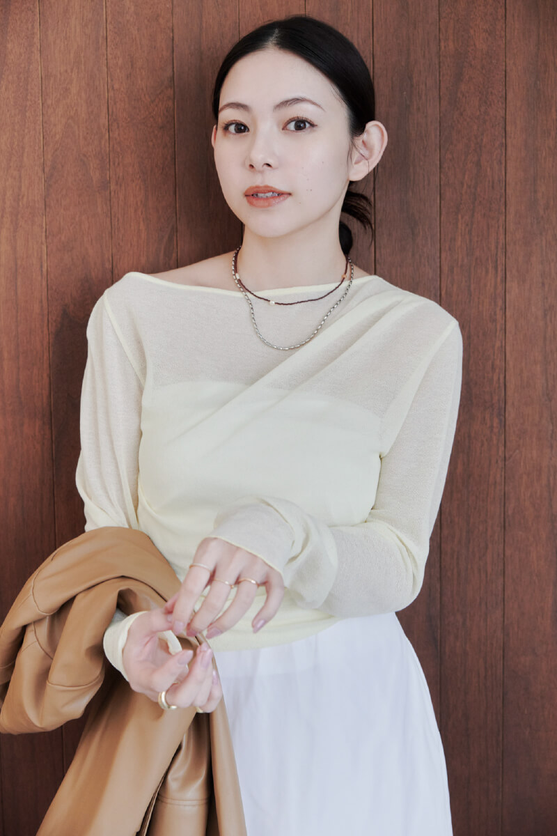 5Days style sheer gather tops by macoto
