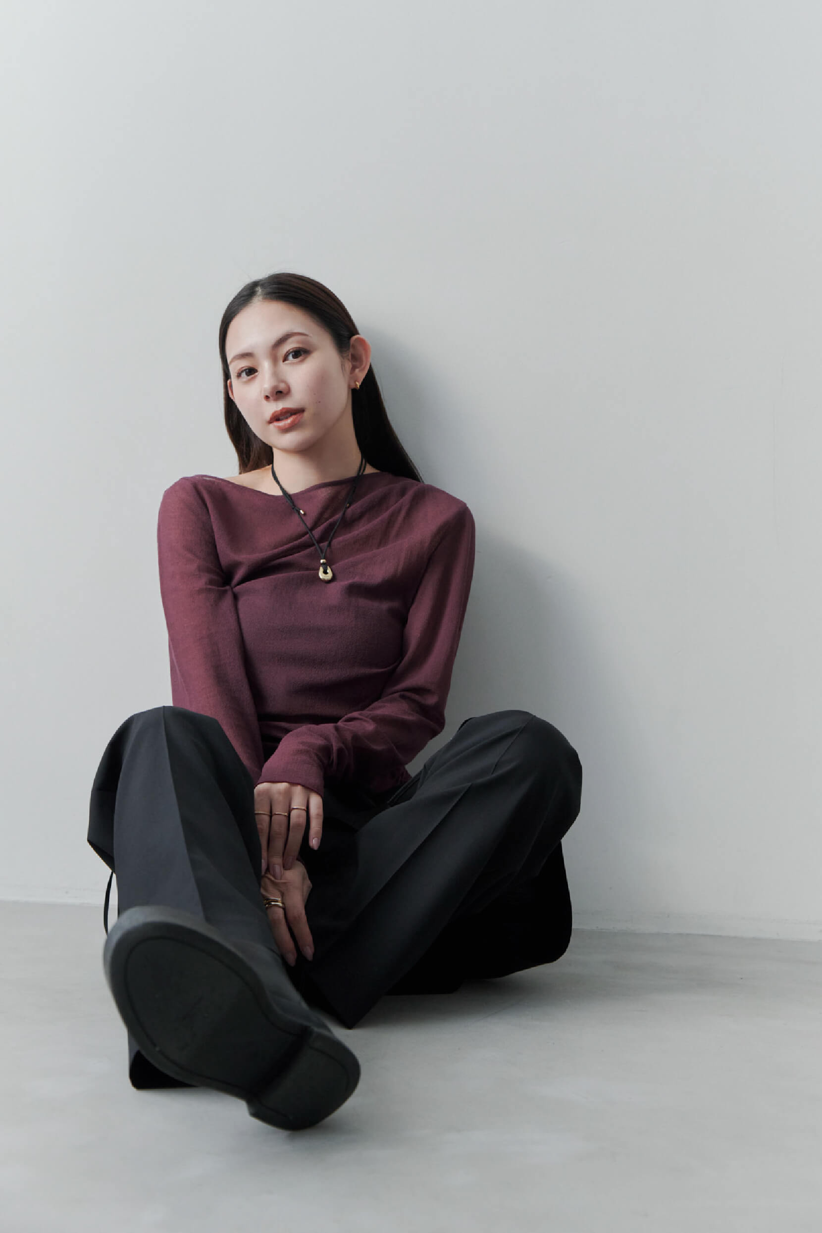 5Days style sheer gather tops by macoto